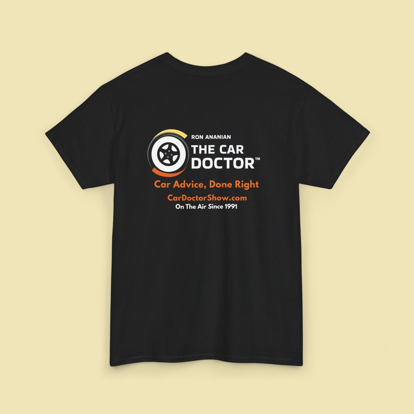 Ron Ananian The Car Doctor™ - Unisex Heavy Cotton T-shirt (LOGO ON FRONT & BACK)