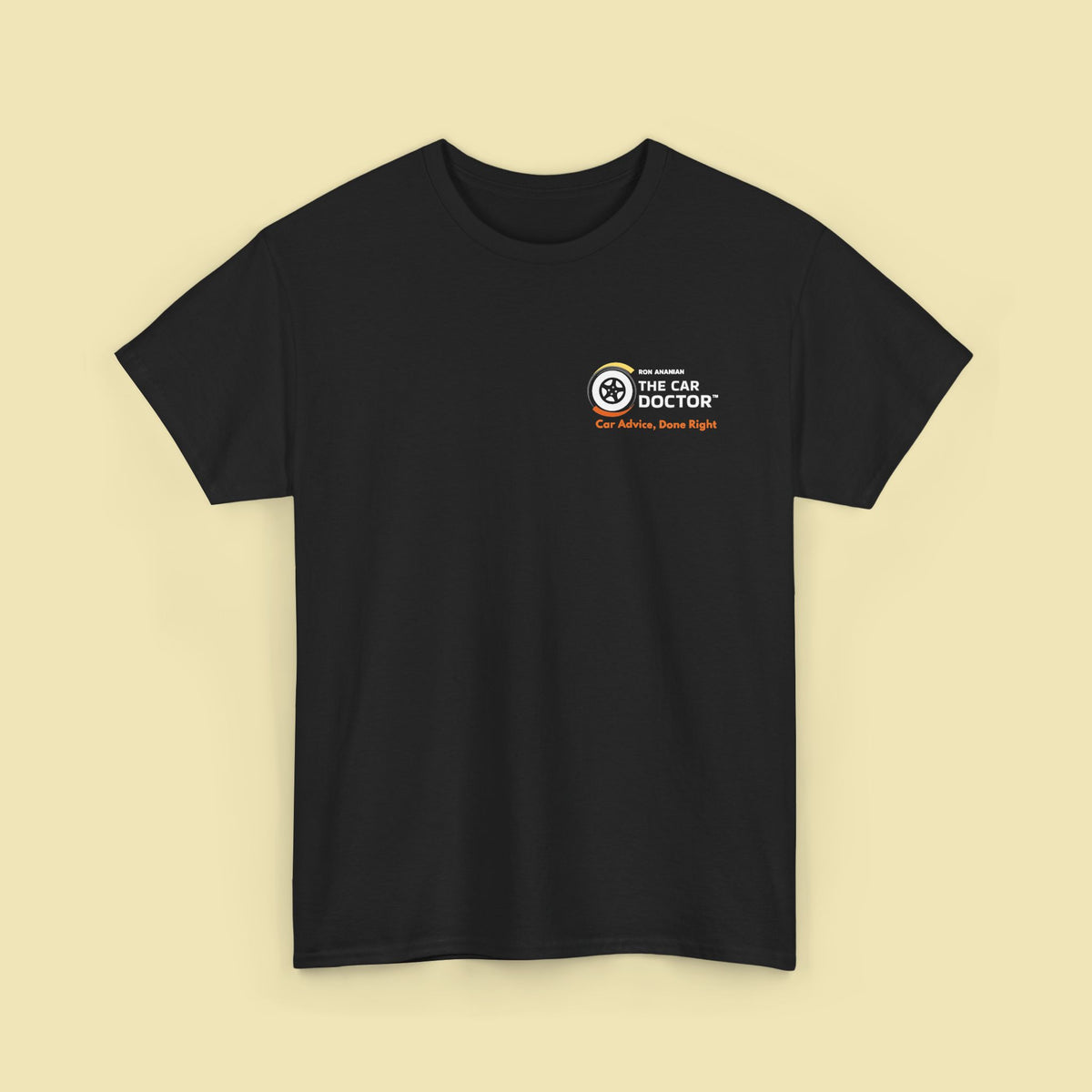 Ron Ananian The Car Doctor™ - Unisex Heavy Cotton T-shirt (LOGO ON FRONT & BACK)