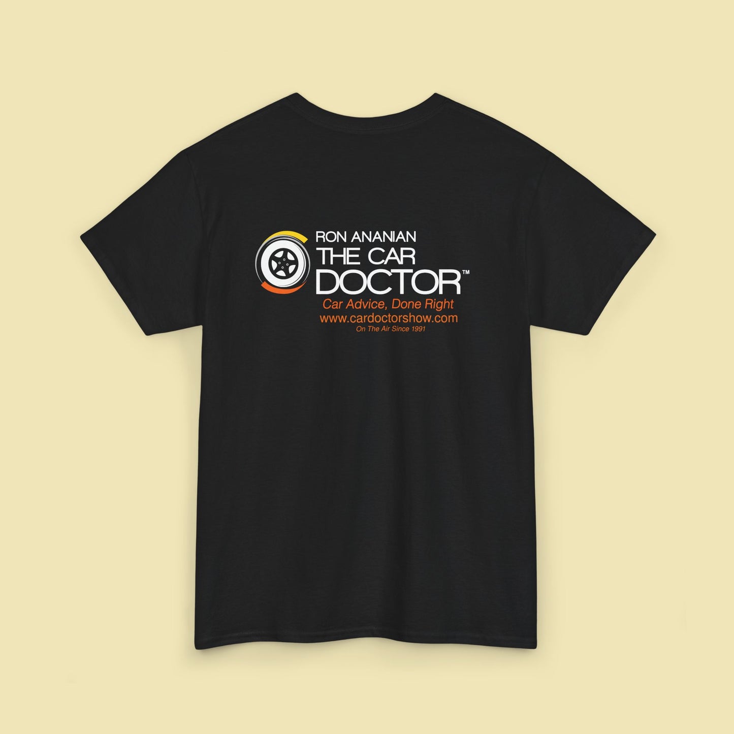 Ron Ananian The Car Doctor™ - Unisex Heavy Cotton T-shirt (LOGO ON FRONT & BACK)