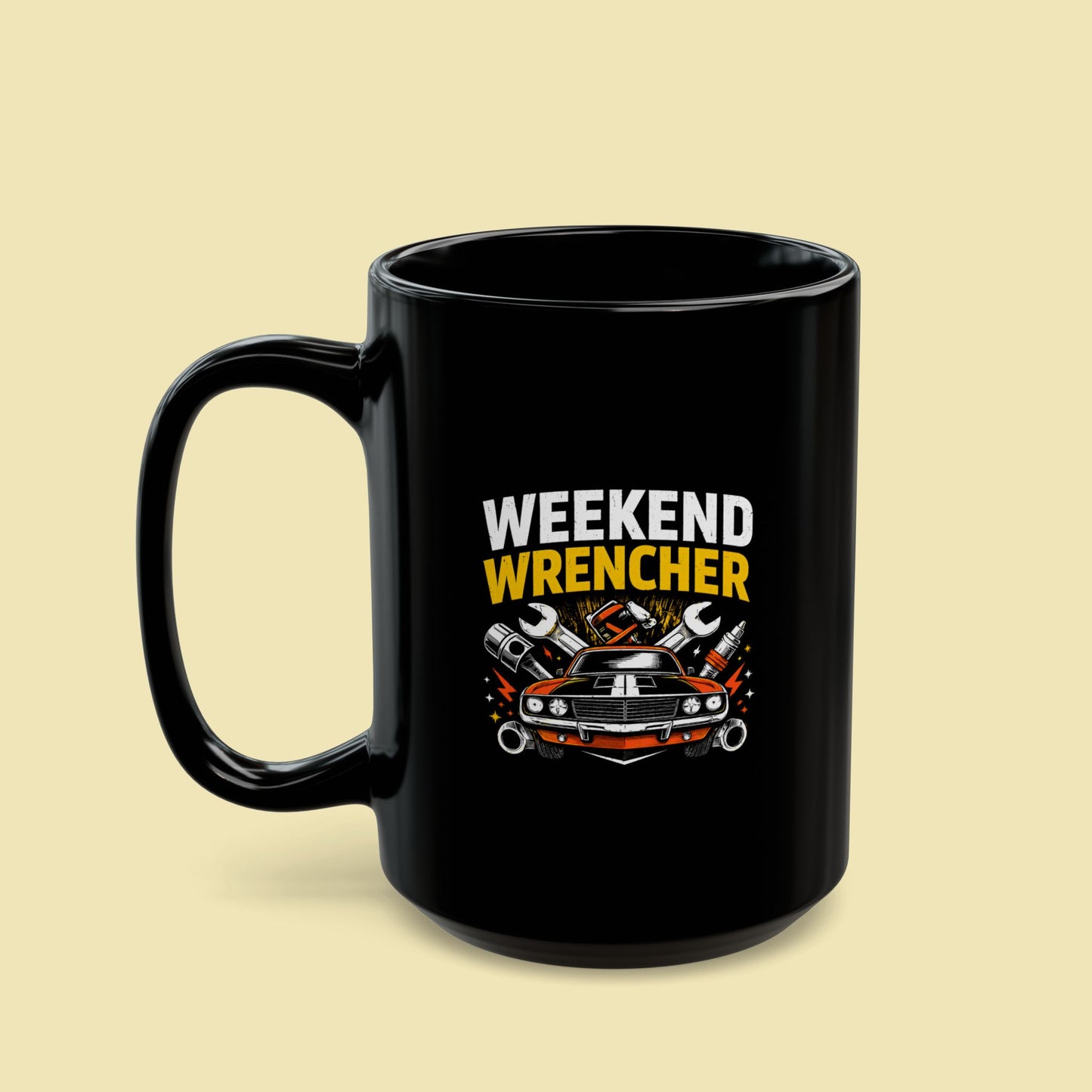 Ron Ananian The Car Doctor™ - "Weekend Wrencher" - 15 oz Black Coffee Mug