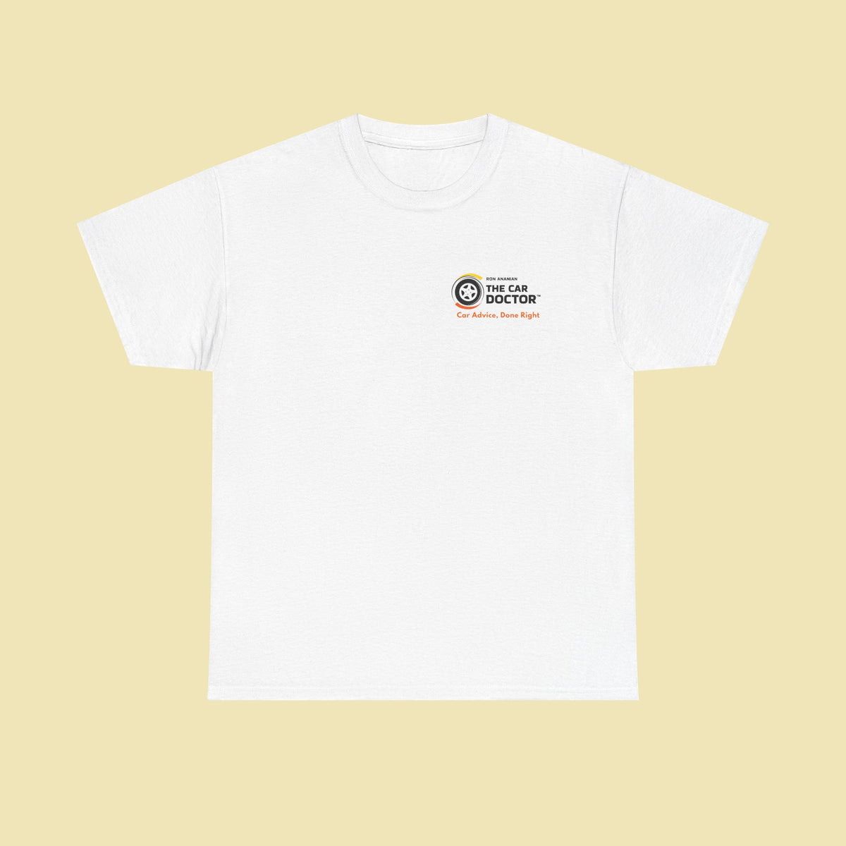 Ron Ananian The Car Doctor™ - Unisex Heavy Cotton T-shirt (LOGO ON FRONT & BACK)