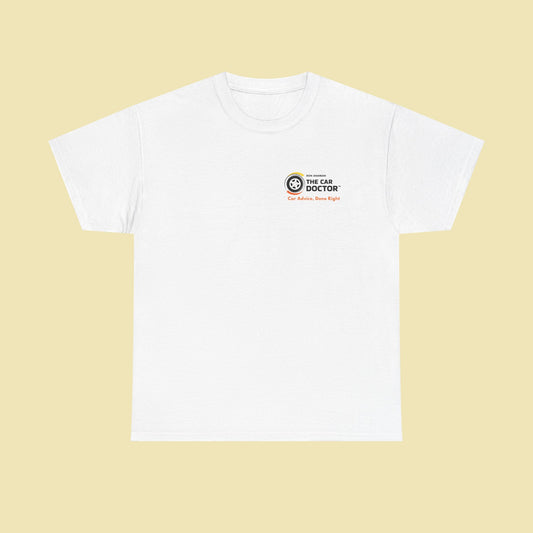Ron Ananian The Car Doctor™ - Unisex Heavy Cotton T-shirt (LOGO ON FRONT & BACK)