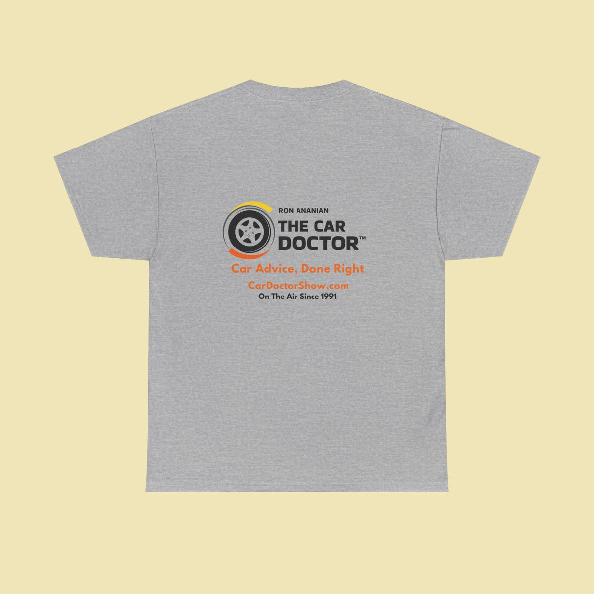 Ron Ananian The Car Doctor™ - Unisex Heavy Cotton T-shirt (LOGO ON FRONT & BACK)
