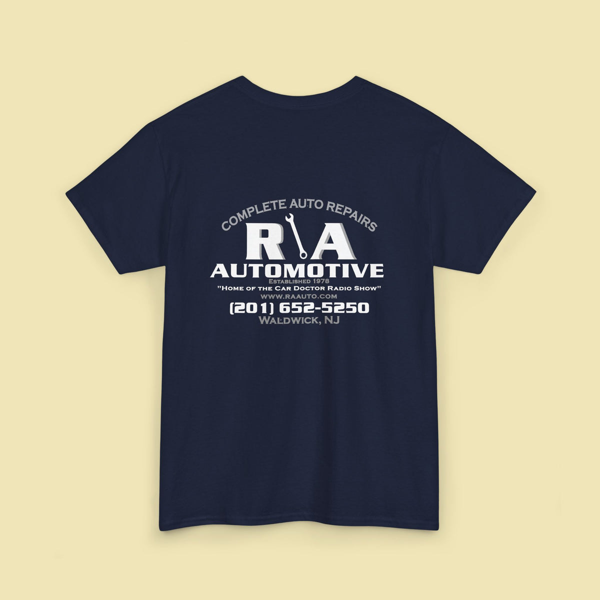 R  \  A Automotive Unisex Heavy Cotton T-shirt (LOGO ON FRONT & BACK)