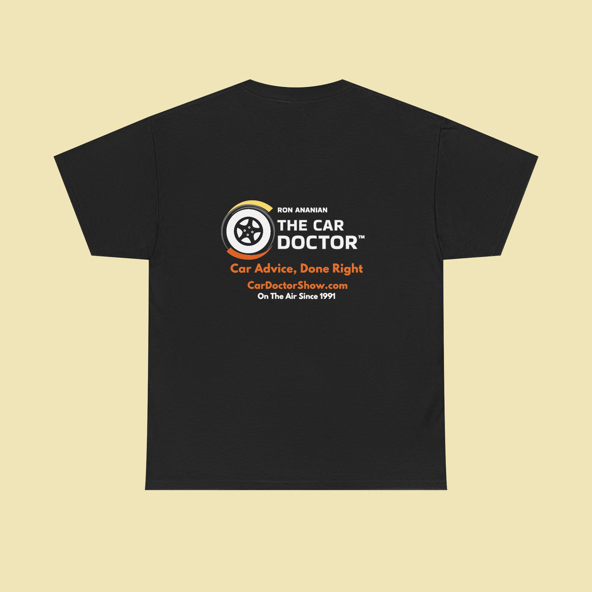 Ron Ananian The Car Doctor™ - Unisex Heavy Cotton T-shirt (LOGO ON FRONT & BACK)